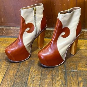 5” leather platform boots - women’s size 7.5